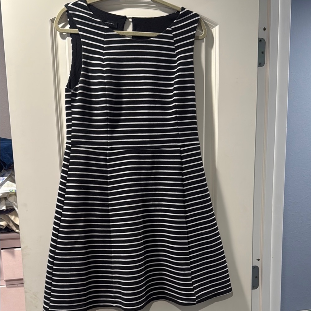INC Classic Black and White Striped Dress
